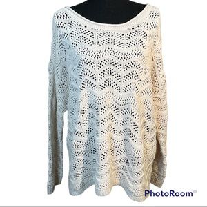 Maurices Cream Open-Knit Boatneck Sweater